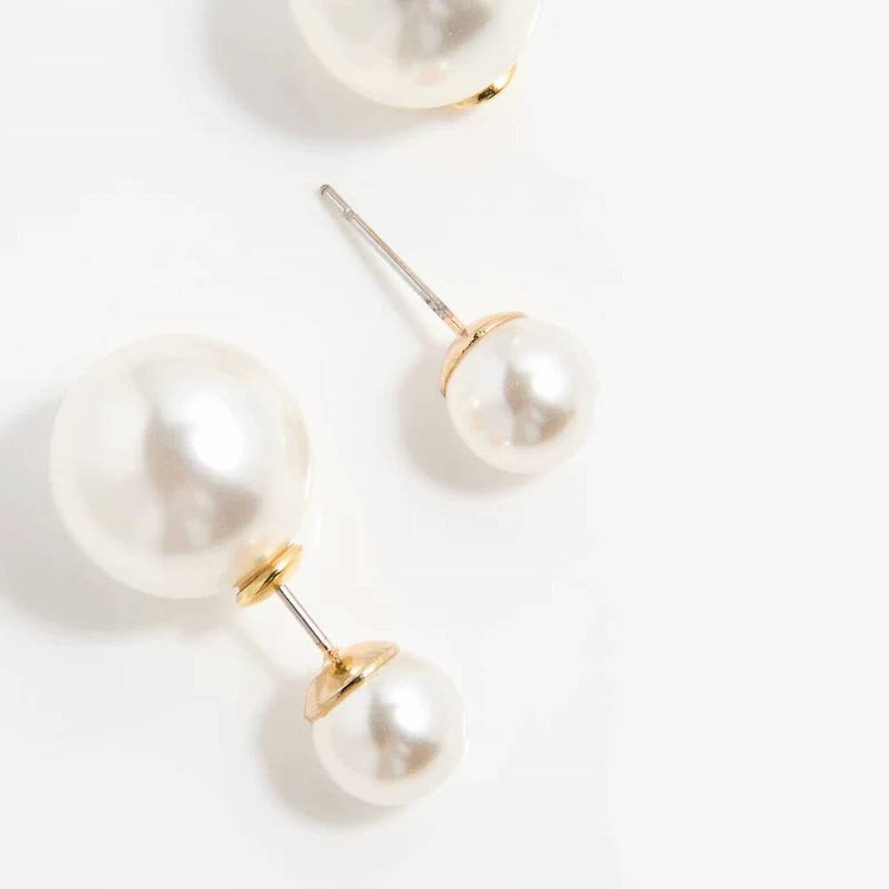 NEW SHASHI double ball earrings in pearl